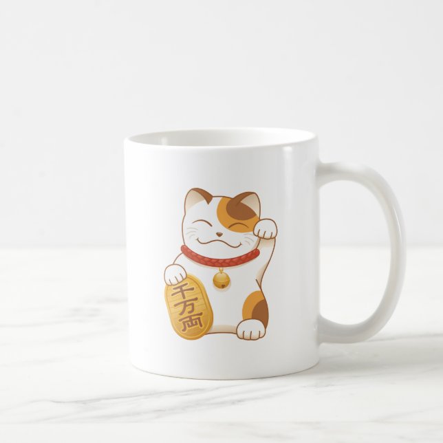 Lucky Calico Cat, Maneki Neko Tasse (Rechts)