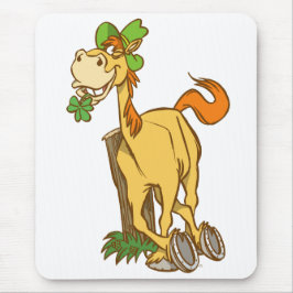 Lucky Cartoon Horse auf St Patrick's Day Mousepad
