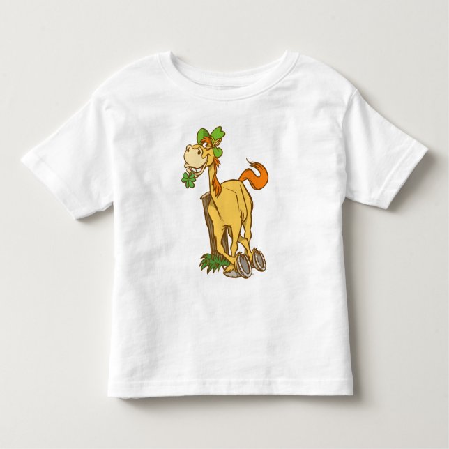 Lucky Cartoon Horse St Patrick's Day KidsT-Shirt Kleinkind T-shirt (Vorderseite)