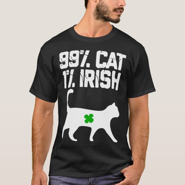Lucky Cat Animal St Patricku2019s Day 99 cat 1 Iri T-Shirt (Vorderseite)