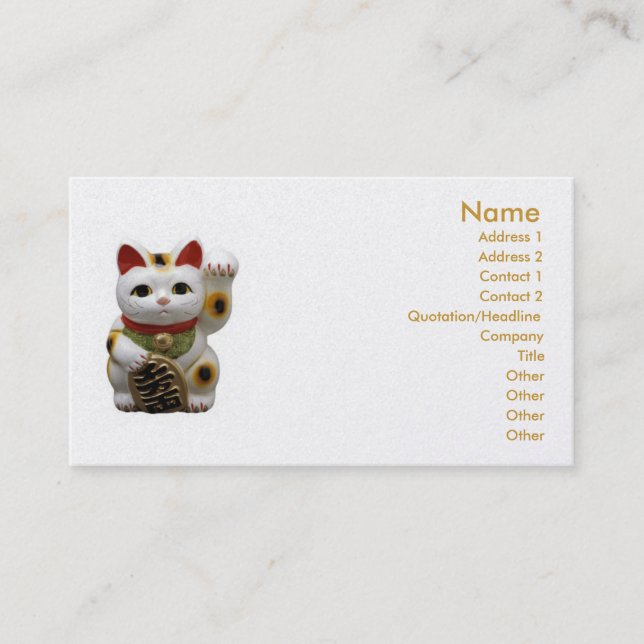 Lucky Cat Business Card Visitenkarte (Vorderseite)