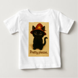 Lucky Cat Emi – Kawaii Begging Pose Witch Cat Baby T-shirt