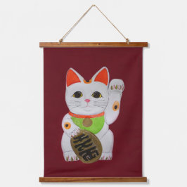 Lucky Cat Feng Shui Wall Wandteppich Mit Holzrahmen