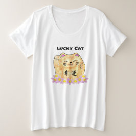 Lucky Cat (Maneki Neko) Große Größe T-Shirt