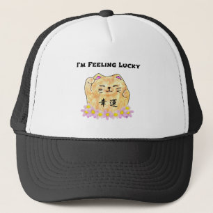 Lucky Cat (Maneki Neko) - "I'm Gefühl Lucky" Truckerkappe