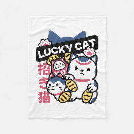 Lucky Cat Maneki Neko – Japanese Fortune Cat Fleecedecke