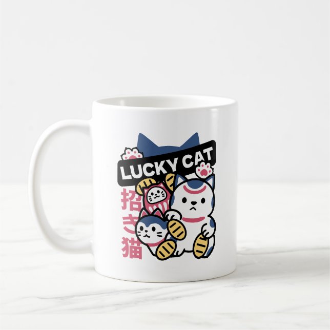 Lucky Cat Maneki Neko – Japanese Fortune Cat  Kaffeetasse (Links)