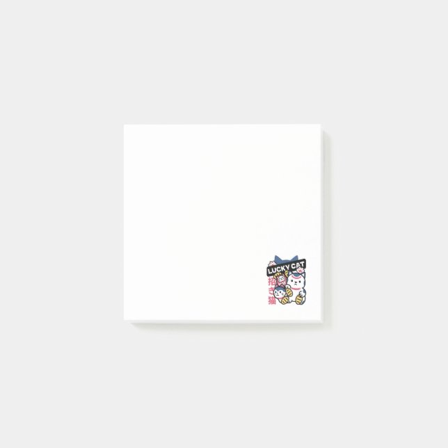 Lucky Cat Maneki Neko – Japanese Fortune Cat  Post-it Klebezettel (Vorderseite)