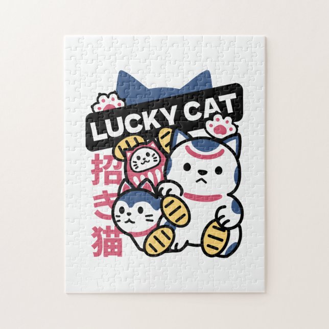 Lucky Cat Maneki Neko – Japanese Fortune Cat  Puzzle (Vertikal)