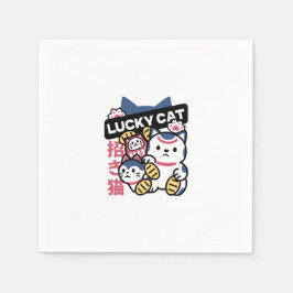 Lucky Cat Maneki Neko – Japanese Fortune Cat Serviette