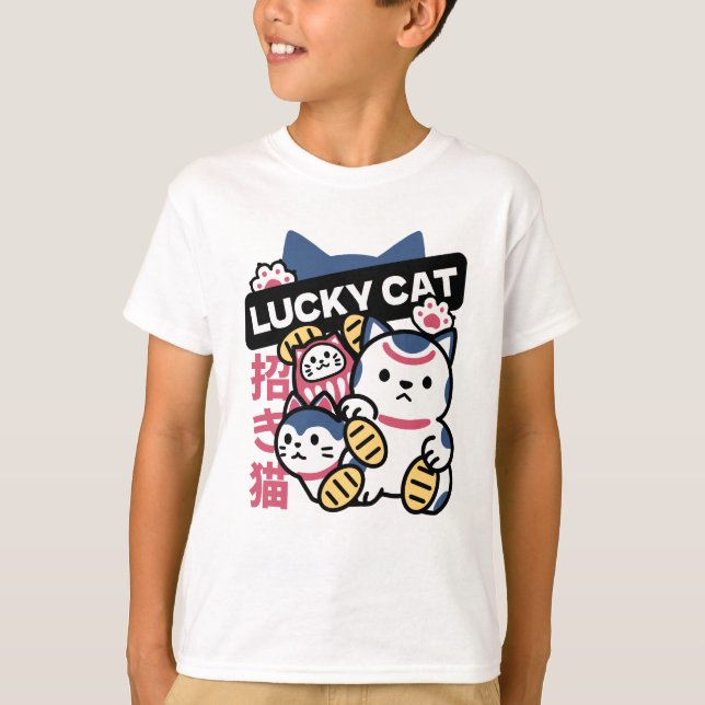 Lucky Cat Maneki Neko – Japanese Fortune Cat  T-Shirt (Vorderseite)