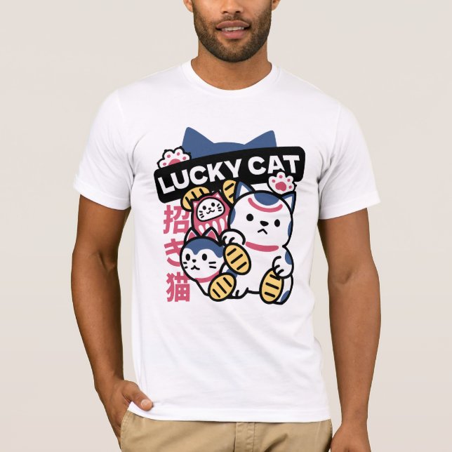 Lucky Cat Maneki Neko – Japanese Fortune Cat  T-Shirt (Vorderseite)