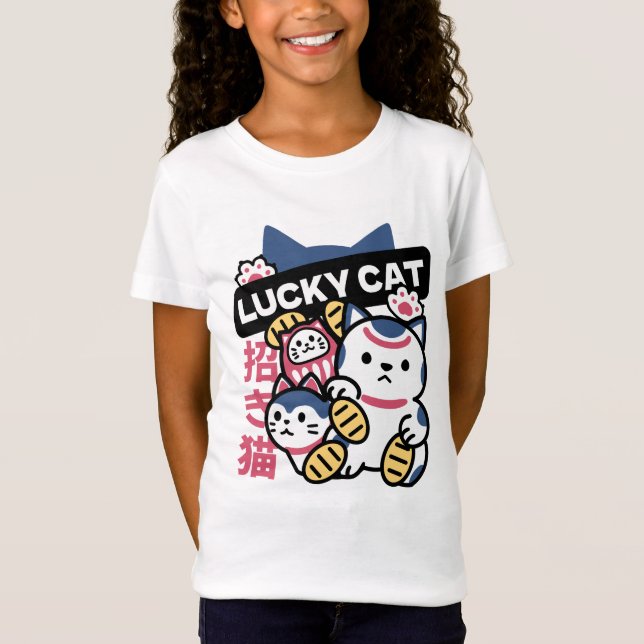 Lucky Cat Maneki Neko – Japanese Fortune Cat  T-Shirt (Vorderseite)