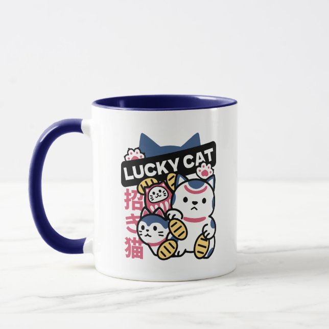 Lucky Cat Maneki Neko – Japanese Fortune Cat  Tasse (Links)