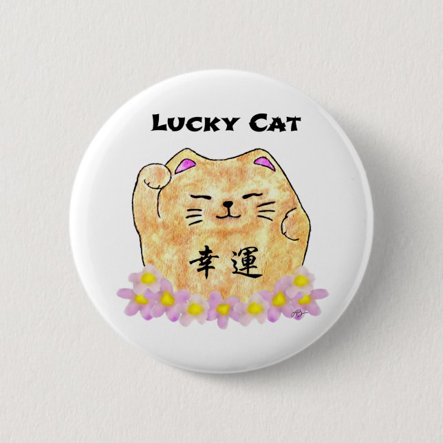 Lucky Cat (Maneki Neko) - "Lucky Cat" Button (Vorderseite)