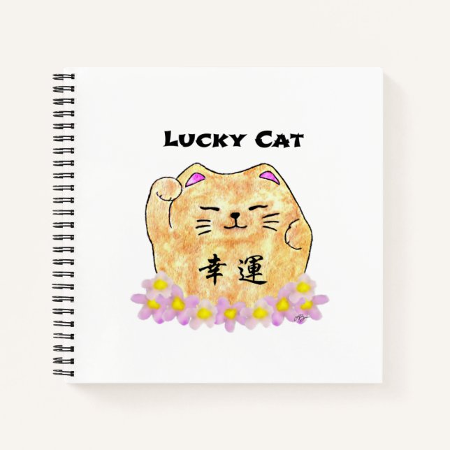 Lucky Cat (Maneki Neko) Notizbuch (Vorderseite)
