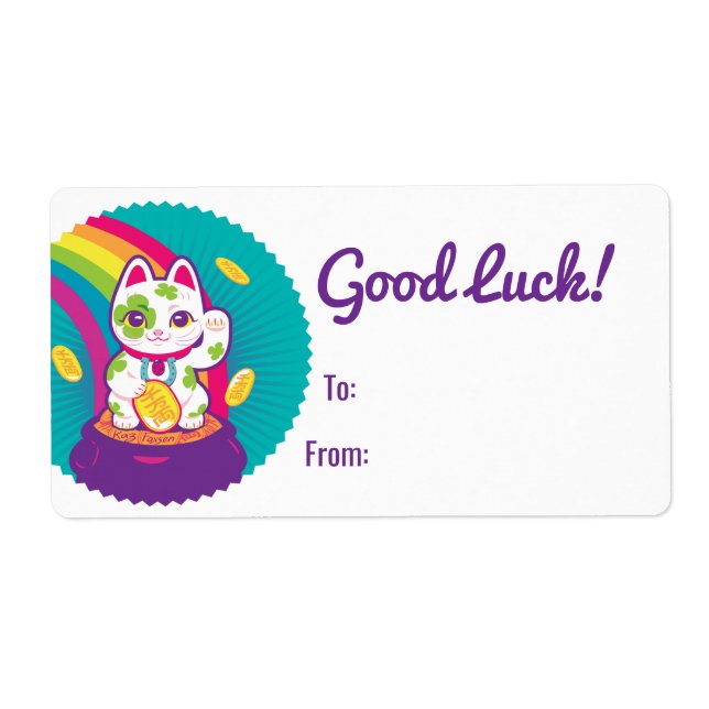 Lucky Cat Maneki Neko Viel Glück Pot of Gold (Vorne)