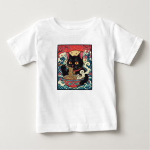 Lucky Cat Ramen Noodle Art Baby T-shirt