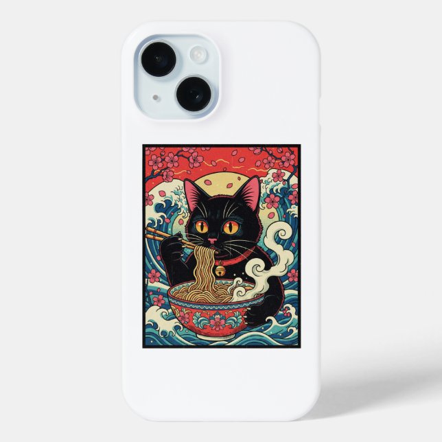Lucky Cat Ramen Noodle Art Case-Mate iPhone Hülle (Rückseite)