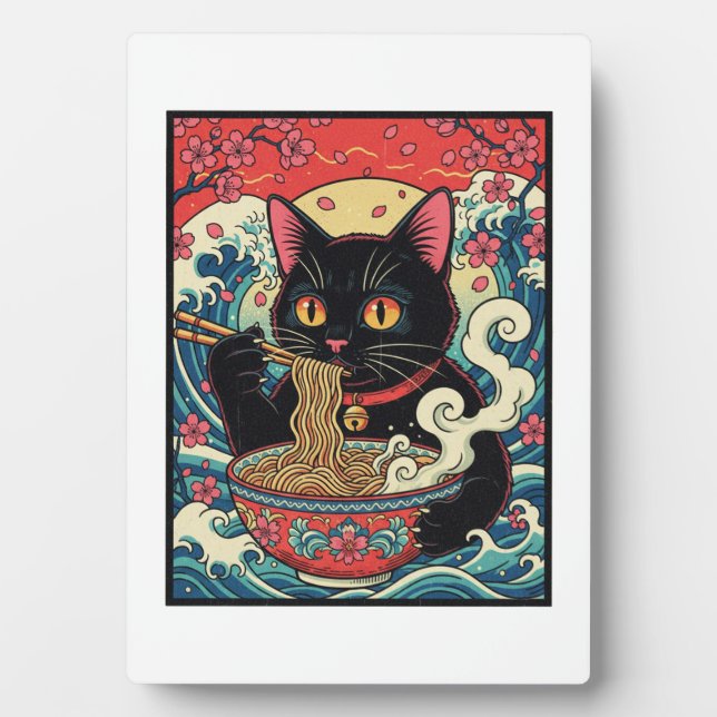 Lucky Cat Ramen Noodle Art Fotoplatte (Vorderseite)