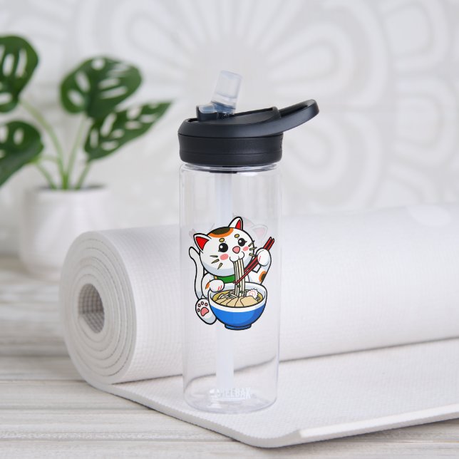 Lucky Cat Ramen Trinkflasche (Yoga (gedreht))