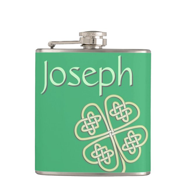Lucky Celtic Clover Liquor Flask Flachmann (Vorderseite)