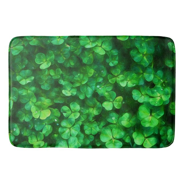 Lucky Celtic Irish Green Kleeblatts Badematte (Vorderseite)