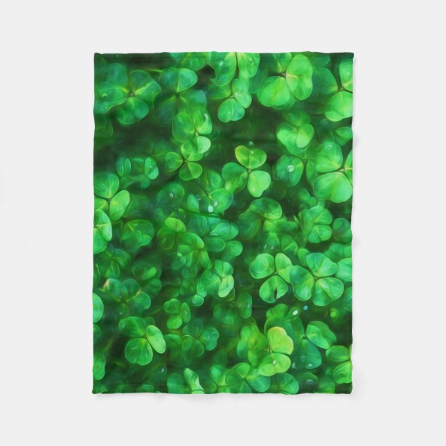 Lucky Celtic Irish Green Kleeblatts Fleecedecke (Vorderseite)