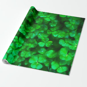 Lucky Celtic Irish Green Kleeblatts Geschenkpapier