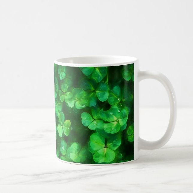 Lucky Celtic Irish Green Kleeblatts Kaffeetasse (Rechts)