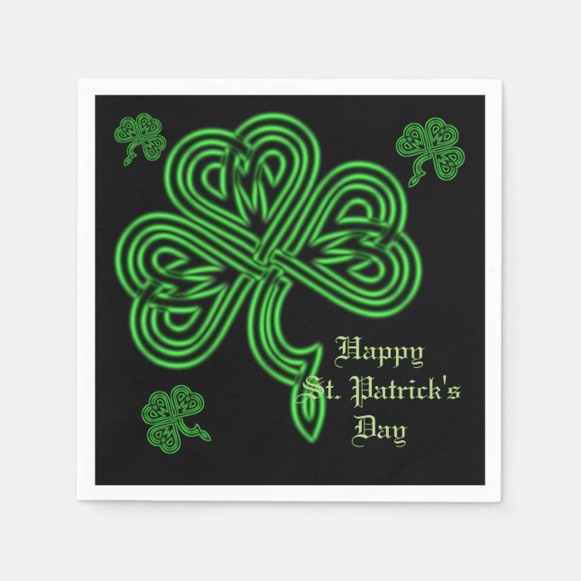 Lucky Celtic Kleeblatt Napkins Serviette (Vorderseite)