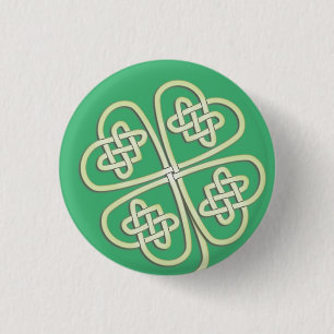 Lucky Celtic Vierblättriges Kleeblatt Button