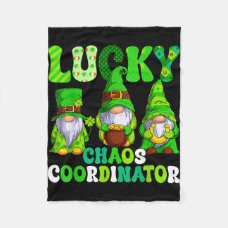 Lucky chaos coordinator shamrock leopard gnomes fleecedecke