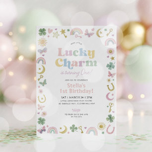 Lucky Charm 1. Geburtstag St Patricks Day Regenbog Einladung
