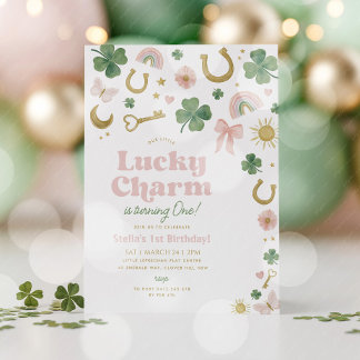Lucky Charm 1st Birthday St Patricks Day Rainbow Einladung