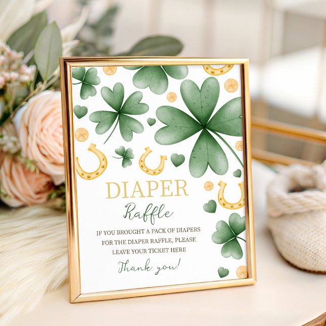 Lucky Charm 8x10 Diaper Raffle Table Sign Sockelschild (Von Creator hochgeladen)