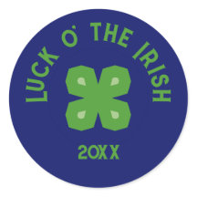 Lucky Charm Abstrakt 4-Leaf Klee auf blau