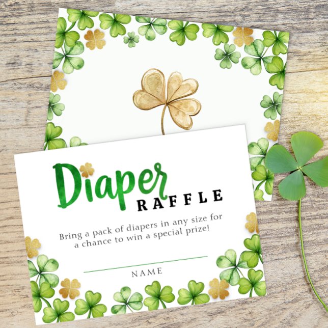 Lucky Charm Baby Diaper Raffekarte Begleitkarte (Diaper Raffle)