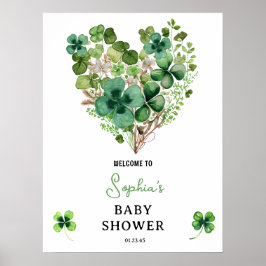 Lucky Charm Baby Dusche Kleeblatt Clover Poster