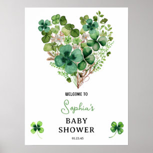 Lucky Charm Baby Dusche Kleeblatt Clover Poster