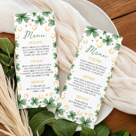 Lucky Charm Baby Shower 4x9 Menu Card Menükarte