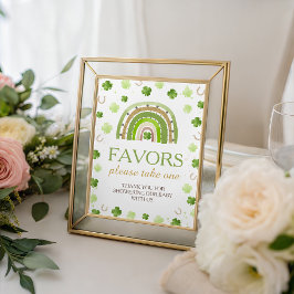 Lucky Charm Baby Shower Favors Sign Sockelschild