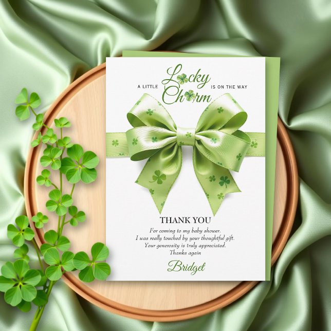 Lucky Charm Bogen St. Patrick's Day Babydusche Dankeskarte (Von Creator hochgeladen)