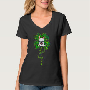 Lucky Charm Bull Terrier Kleeblatt Happy St Patric T-Shirt