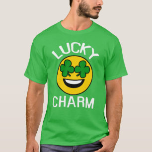 Lucky Charm Emoji Kleeblatt St Patricks Day T-Shirt