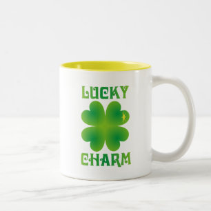 Lucky Charm grünes irisches Klee Zweifarbige Tasse