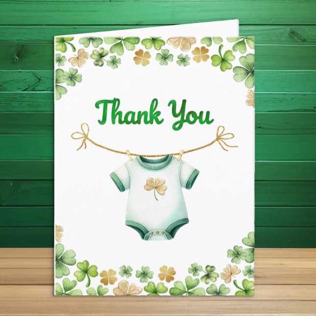 Lucky Charm Irish Baby Dusche Danke Karte (Irish Baby Shower Thank You Card)