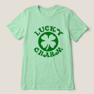 Lucky Charm Irish Vierblättriges Kleeblatt T - Shi Tri-Blend Shirt