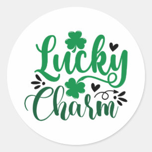Lucky Charm Kleeblatt Runder Aufkleber