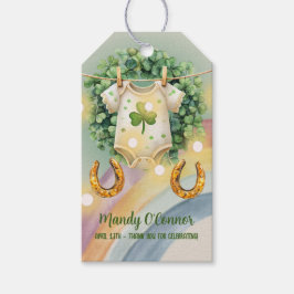 Lucky Charm Kleeblatt und Rainbow Baby Dusche Geschenkanhänger